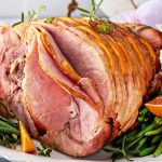 Jamón de pascua con glaseado de miel y naranja