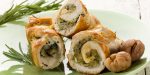 Rollo de pavo relleno con perejil, queso y romero