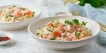 Tallarines con salmón en salsa blanca