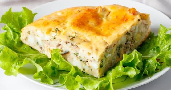 Tarta de pescado con verduras