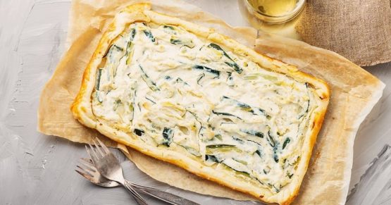 Tarta casera con ricotta y calabacín